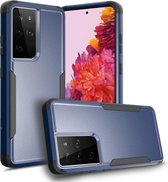 Voor Samsung Galaxy S21 Ultra 5G TPU + pc schokbestendige beschermhoes (koningsblauw + zwart)