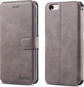 Voor iPhone 6 Plus / 6s Plus AZNS Kalfsstructuur Magnetische Horizontale Flip PU lederen tas met houder & kaartsleuven & fotolijst (grijs)