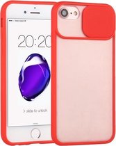 Sliding Camera Cover Design TPU beschermhoes voor iPhone 6 (rood)