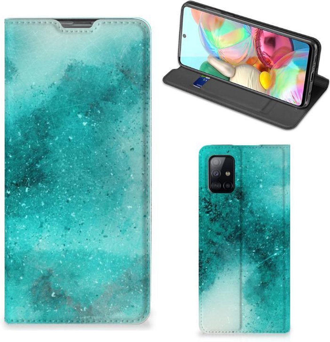 Bookcase Samsung Galaxy A71 Painting Blue