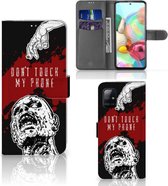 GSM Hoesje Geschikt voor Samsung Galaxy A71 Book Case met Pasjeshouder Zombie Blood