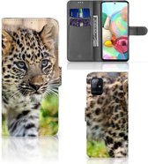 GSM Hoesje Geschikt voor Samsung Galaxy A71 Beschermhoesje met foto Baby Luipaard