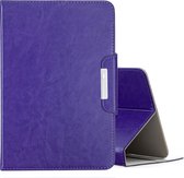 Voor 10 inch universele effen kleur horizontale flip lederen tas met kaartsleuven & houder & portemonnee (donkerblauw)