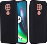 Voor Motorola Moto G9 Play Pure Color Vloeibare siliconen schokbestendige hoes met volledige dekking (zwart)