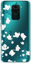 Voor Xiaomi Redmi Note 9 schokbestendig geverfd transparant TPU beschermhoes (Magnolia Flower)