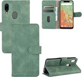 Voor UMIDIGI A3X effen kleur huidgevoel magnetische gesp horizontale flip kalf textuur PU lederen tas met houder & kaartsleuven & portemonnee (groen)