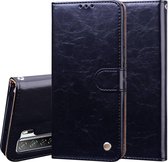 Voor Huawei Nova 7 SE / Honor 30S (Russische versie) Zakelijke stijl Olie-wastextuur Horizontale flip lederen tas met houder & kaartsleuven & portemonnee (zwart)