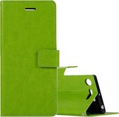 Voor Sony Xperia XZ1 Crazy Horse Texture Horizontale Flip Leren Case met Houder & Kaartsleuven & Portemonnee & Fotolijst (Groen)