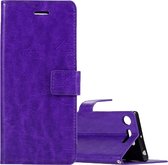 Voor Sony Xperia XZ1 Crazy Horse Texture Horizontale Flip Leren Case met Houder & Kaartsleuven & Portemonnee & Fotolijst (Paars)