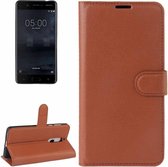 Voor Nokia 5 Litchi Texture Horizontale Flip Leren Case met Houder & Kaartsleuven & Portemonnee (Bruin)
