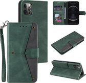 Stiksels Kalfsstructuur Horizontale Flip Leren Case met Houder & Kaartsleuven & Portemonnee Voor iPhone 11 Pro Max (Groen)