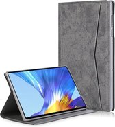 Voor Lenovo Tab M10 Plus marmeren stoffen textuur horizontale flip lederen tas met kaartsleuf en houder (grijs)