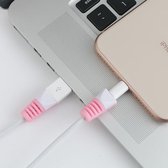2 STUKS Anti-break USB-oplaadkabelhaspel Beschermhoes Beschermhoes (roze)