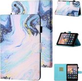 Voor Amazon Kindle Fire HD10 2015/2017/2019 Gekleurde Tekening Stiksels Horizontale Flip Leren Case met Houder & Kaartsleuf & Slaap / Wekfunctie (Drijfzand)