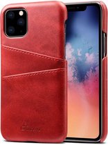 Suteni Calf Texture Back Cover beschermhoes met kaartsleuven voor iPhone 11 Pro Max (rood)