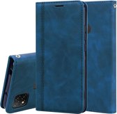 Voor Geschikt voor Xiaomi Redmi 9C Frosted Business Magnetische Horizontale Flip PU lederen tas met houder & kaartsleuf & lanyard (blauw)