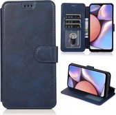 Voor Samsung Galaxy A10s Kalf Textuur Magnetische Gesp Horizontale Flip Leren Case met Houder & Kaartsleuven & Portemonnee & Fotolijst (Blauw)