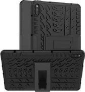 Voor Huawei MatePad 10.4 Bandentextuur Schokbestendig TPU + PC beschermhoes met houder (zwart)