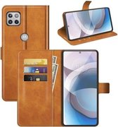 Voor Motorola One Ace 5G Retro Kalfspatroon Gesp Horizontale Flip Leren Case met Houder & Kaartsleuven & Portemonnee (Geel)