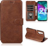 Voor Huawei Honor 20 Kalf Textuur Magnetische Gesp Horizontale Flip Lederen Case met Houder & Kaartsleuven & Portemonnee & Fotolijst (Koffie)