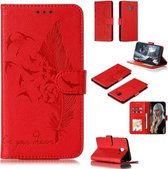 Veerpatroon Litchi Texture Horizontale Flip Leren Case met Portemonnee & Houder & Kaartsleuven Voor Galaxy J4 (2018) (Rood)