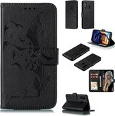 Veerpatroon Litchi Texture Horizontale Flip Leren Case met Portemonnee & Houder & Kaartsleuven voor Galaxy A60 (Zwart)