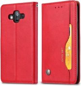 Kneed Skin Texture Horizontale Flip Leather Case voor Galaxy J7 DUO / J720F, met fotolijst & houder & kaartsleuven & portemonnee (rood)