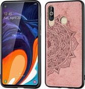 Reliëf Mandala-patroon Magnetische pc + TPU + stof schokbestendige hoes voor Galaxy A60 / M30, met lanyard (roségoud)