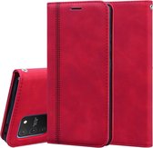 Voor Samsung Galaxy S10 Lite / A91 Frosted Business Magnetische Horizontale Flip PU lederen tas met houder & kaartsleuf & lanyard (rood)