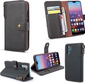 Vintage koeienhuid sling textuur horizontale flip lederen tas met kaartsleuven en portemonnee en houder voor Galaxy Note 10+ (zwart)