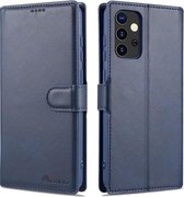 Voor Samsung Galaxy A52 5G AZNS Kalf Textuur Horizontale Flip Leren Case met Houder & Kaartsleuven & Portemonnee & Fotolijst (Blauw)