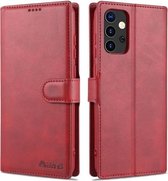 Voor Samsung Galaxy A52 5G AZNS Kalf Textuur Horizontale Flip Leren Case met Houder & Kaartsleuven & Portemonnee & Fotolijst (Rood)