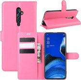Voor Oppo Reno2 F / Reno2 Z Litchi Texture Horizontale Flip Leren Case met Portemonnee & Houder & Kaartsleuven (Rose Rood)