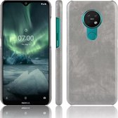 Voor Nokia 7.2 / 6.2 Shockproof Litchi Texture PC + PU Case (grijs)