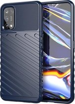 Voor OPPO Realme 7 Pro Thunderbolt schokbestendig TPU-hoesje (donkerblauw)