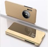 Voor Huawei Y9a 2020 / Enjoy 20 Plus vergulde spiegel horizontale flip lederen tas met houder (goud)