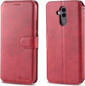 Voor Huawei Mate 20 Lite / Maimang 7 AZNS kalf textuur magnetische horizontale flip pu lederen case met houder & kaartsleuven & fotolijst (rood)