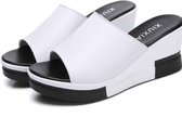 Mode Eenvoudige Helling Dikke Bodem Strand Casual Slippers Sandalen voor Dames (Kleur: Wit Maat: 40)