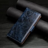 Voor Huawei Nova 3e Kneedpatroon Textuur Zijgesp Horizontale flip lederen tas met houder en kaartsleuven (blauw)