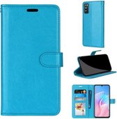 Voor Huawei Enjoy Z & Enjoy 20 Pro Pure Color Horizontale Flip PU lederen hoes met houder & kaartsleuven & portemonnee & fotolijst (blauw)