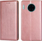 Voor Huawei Mate 30 Pro PU + TPU Gloss Oil Effen Kleur Magnetische Horizontale Flip Leren Case met Houder & Kaartsleuf & Portemonnee (Rose Goud)