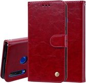 Zakelijke stijl olie-wax textuur horizontale flip lederen hoes voor Huawei Honor 10i, met houder & kaartsleuven en portemonnee (rood)