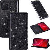 Voor iPhone 11 ultradunne glitter magnetische horizontale flip lederen hoes met houder en kaartsleuven (zwart)