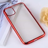 Transparante TPU anti-drop en waterdichte mobiele telefoon beschermhoes voor iPhone 11 Pro Max (rood)