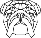 Hout-Kado - Engelse bulldog - Small - Zwart - Geometrische dieren en vormen - Hout - Lasergesneden- Wanddecoratie