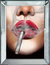 By Kohler Rode lippen met sigaret spiegellijst 0x80x4.5cm (114642)