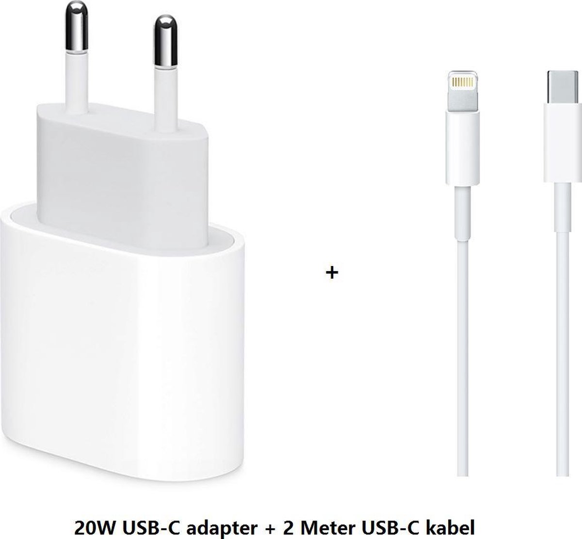Adaptateur secteur USB-C 20 W + câble USB-C vers Lightning de 2 mètres -  Prend en