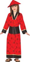 Fiestas Guirca Verkleedjurk Kimono Meisjes Rood/zwart Mt 128/134