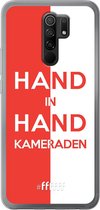 6F hoesje - geschikt voor Xiaomi Redmi 9 -  Transparant TPU Case - Feyenoord - Hand in hand, kameraden #ffffff