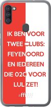 6F hoesje - geschikt voor Samsung Galaxy A11 -  Transparant TPU Case - Feyenoord - Quote #ffffff